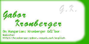 gabor kronberger business card